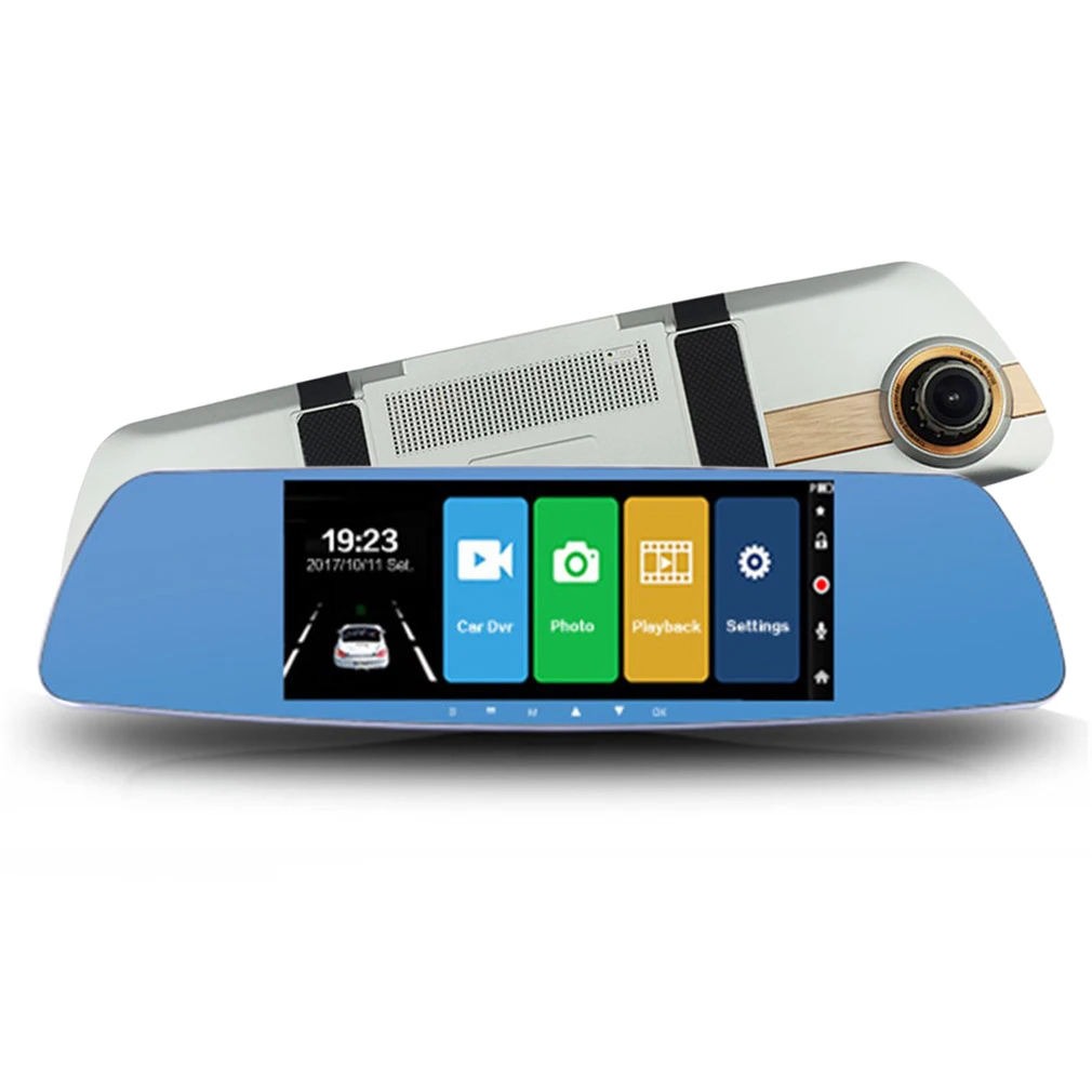 

7" Full HD 1080P Touch Screen Car DVR Dual Lens Camera Rearview Mirror Video Recorder Dash Cam Auto Camera Recorder Hot