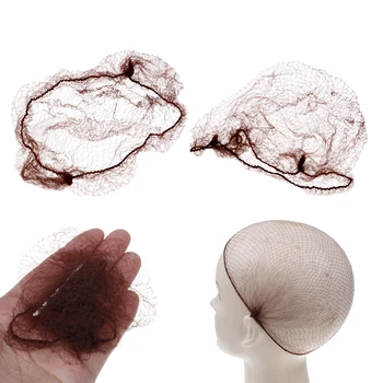

50/100Pcs Hair Styling Hairnet Hair Nets Invisible Elastic Edge Mesh Soft Line For Dancing Sporting Hair Net Wigs Weaving Coffee