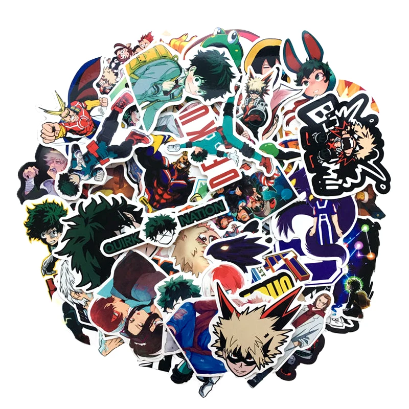 73 قطعة بطلي الأكاديمية حقيبة ملصقات الكمبيوتر المحمول لوح التزلج Izuku Midoriya جميع قد Boku لا بطل الأكاديمية أنيمي الطابع الشارات