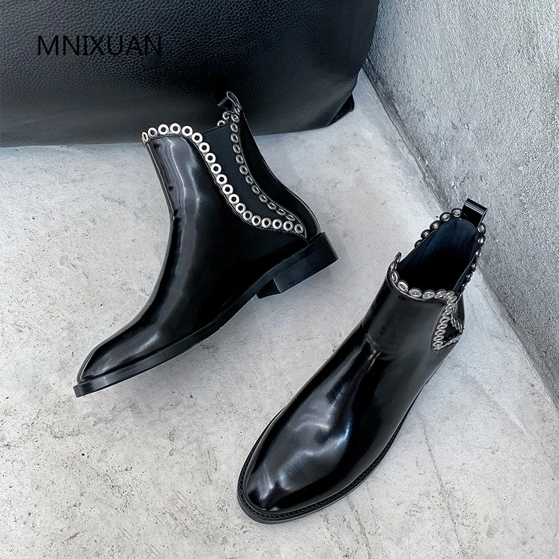 MNIXUAN/Новинка 2019 года Высококачественная Осенняя женская обувь ручной работы