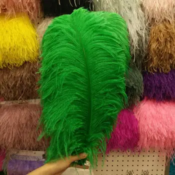 

100 PCS "thick stem" male ostrich feathers Grass green 60-65 cm/24-26 inches Wedding Birthday Christmas Decorations