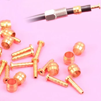 

5 pair of Mountain Bike Hydraulic Disc Brake Hose Pressing Ring+T Needle Copper Bicycle Brake Line Connector Tight Brake Cable