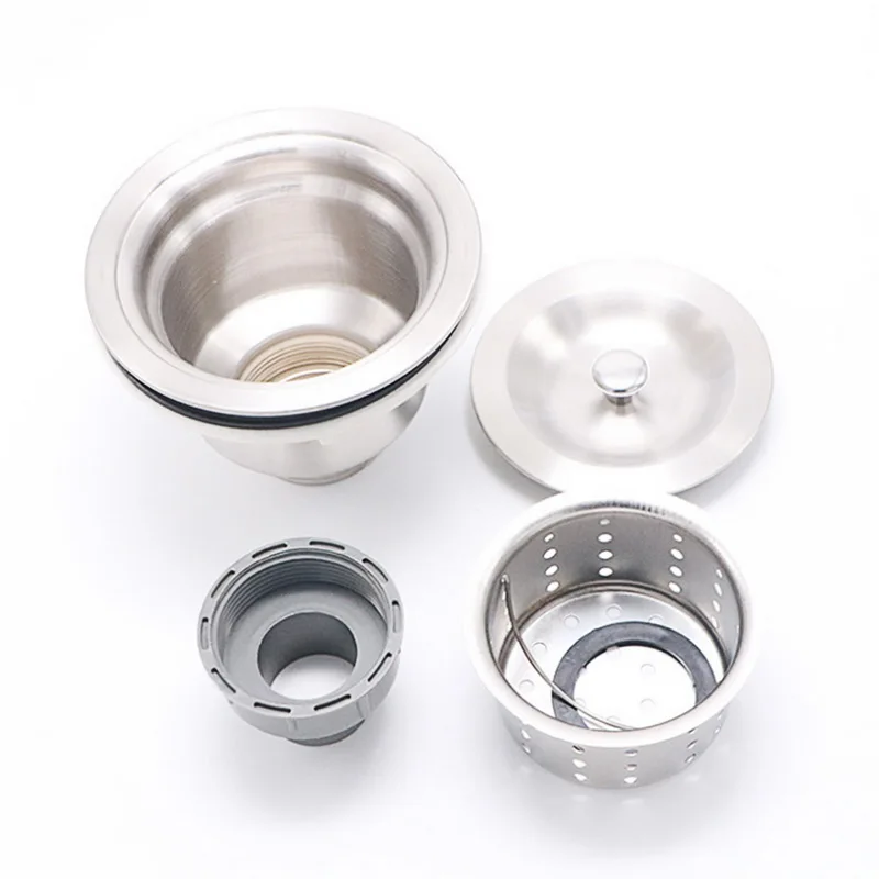 Urijk 4pcs/set Stainless Steel Kitchen Sink Strainer with Removable Deep Waste Basket Strainer
