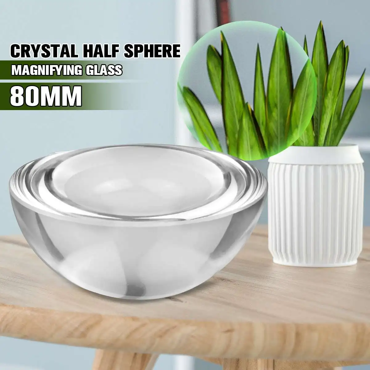Half Crystal Ball Sphere 80mm Photography Half Lensball Background Decor Divination K9 Glass Crystal Clear Lens Ball Paperweight