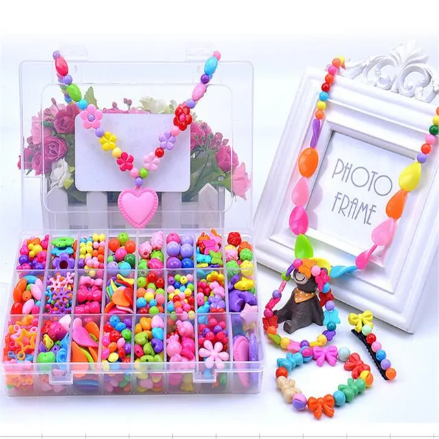 ファッション販売混合アクリルビーズセットアクセサリー用diyネックレス\u0026ブレスレット女の子発達おもちゃ子供