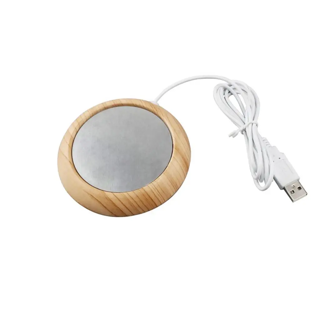 

Creative USB Wood Insulation Beverage Milk 5W 5V Coffee Cup Home, Office, Bedroom 1000mA Warmer Round