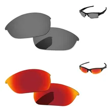 Огонь красный и черный хром 2 пары зеркальные поляризованные Сменные линзы для половины солнечные очки к куртке рамка UVA и UVB Защита