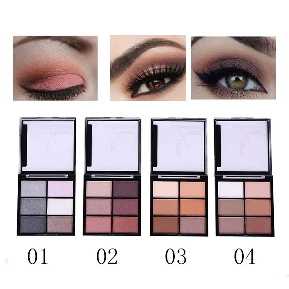 

2018 NEW Professional 6 Color Earth Color Charming Eye Shadow Palette Earth Nude Color Glitter Powder Eye Shadow Cosmetic