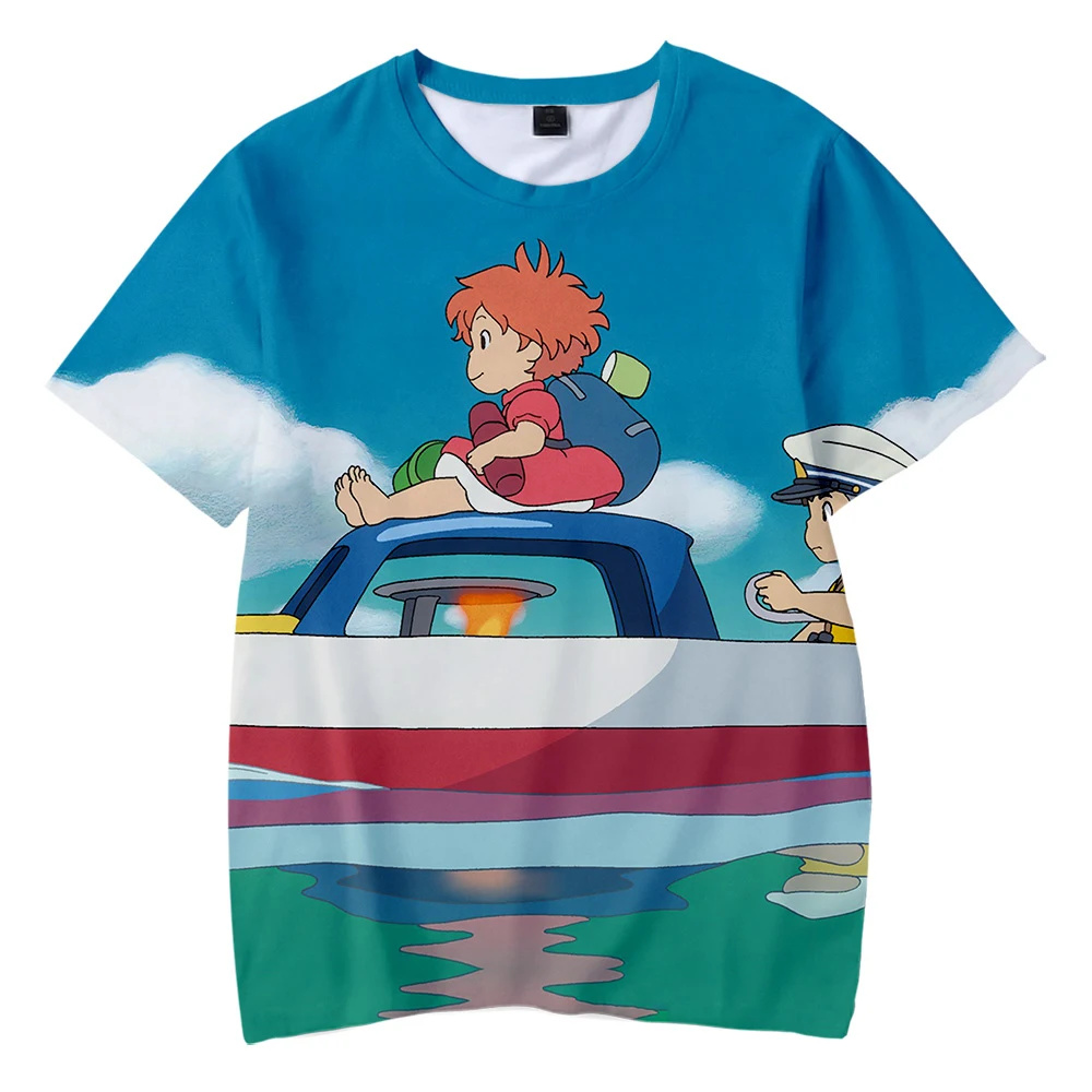 Футболка Aikooki Kawaii Ponyo on the Cliff 3D модная Милая Детская футболка для мальчиков и