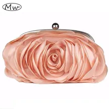 Новая Модные роскошные шелковые вечерняя сумочка; Банкетные с 3D большим цветам кошельки