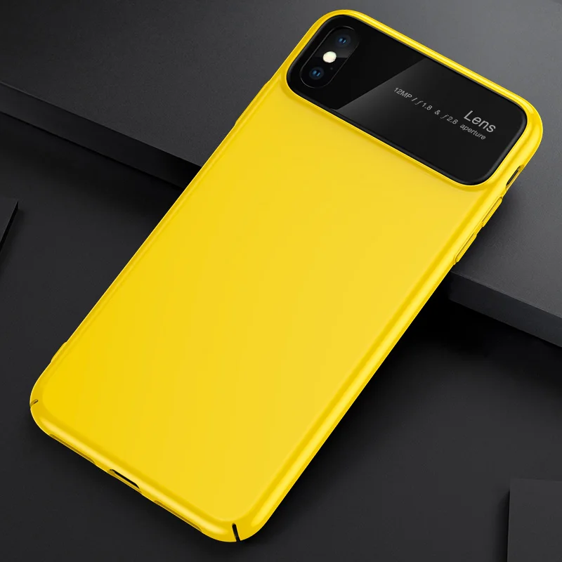 KUULAA для iPhone X Шикарный чехол с глянцевитой поверхностью чехол стекла для телефона iPhone XS Max XR 8 7 Plus сверхтонкая противоударная задняя крышка - Цвет: Yellow