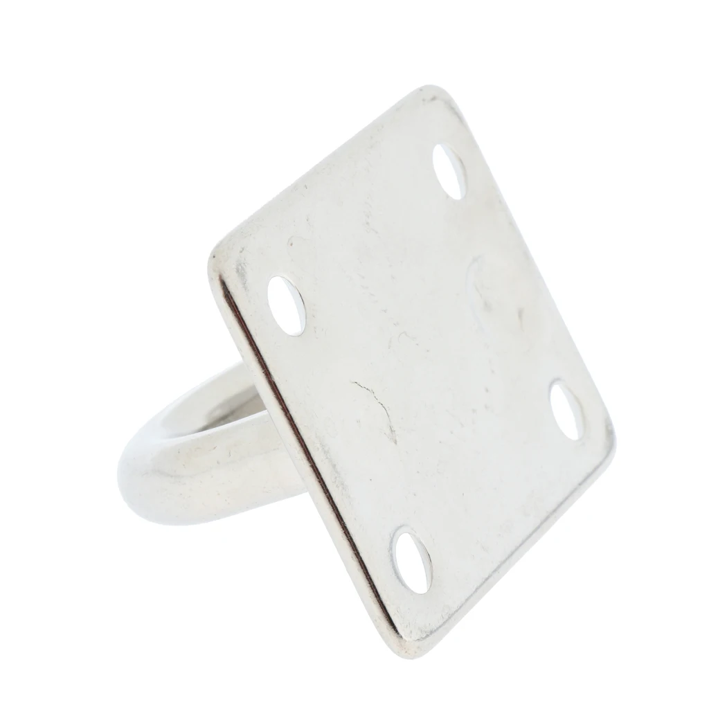 Stainless Steel Square Pad Eye Plates 8mm for Marine Boat Yacht Sailboat Sailing Water Sports Accessories Silver  