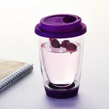 Креативная термостойкая кружка из боросиликатного стекла с двойными стенками, кофейная чашка и набор крышек кружка, стакан, кружки и чашки для чая