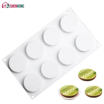 

SHENHONG Geometric Shape Dessert Mousse Pan Silicone Cake Decoration Mold For Baking Tart Tartlet Mould Bakeware Moule Pastry