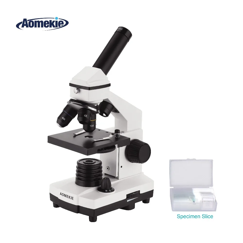 AOMEKIE, профессиональный Биологический микроскоп 64X-640X, вверх/снизу, светодиодный, студенческий, научный, образовательный, лабораторный, домашний монокулярный микроскоп, подарок