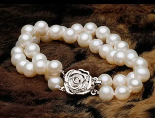 

Free shipping >>>>>>CHARMING 9-10 MM SOUTH SEA WHITE PEARL BRACELET 7.5- 8 INCH r