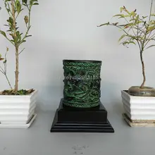 Free shipping Chinese Antique Bronze Eight Horse Picture Brush Pot Home Decoration Beautiful Collection