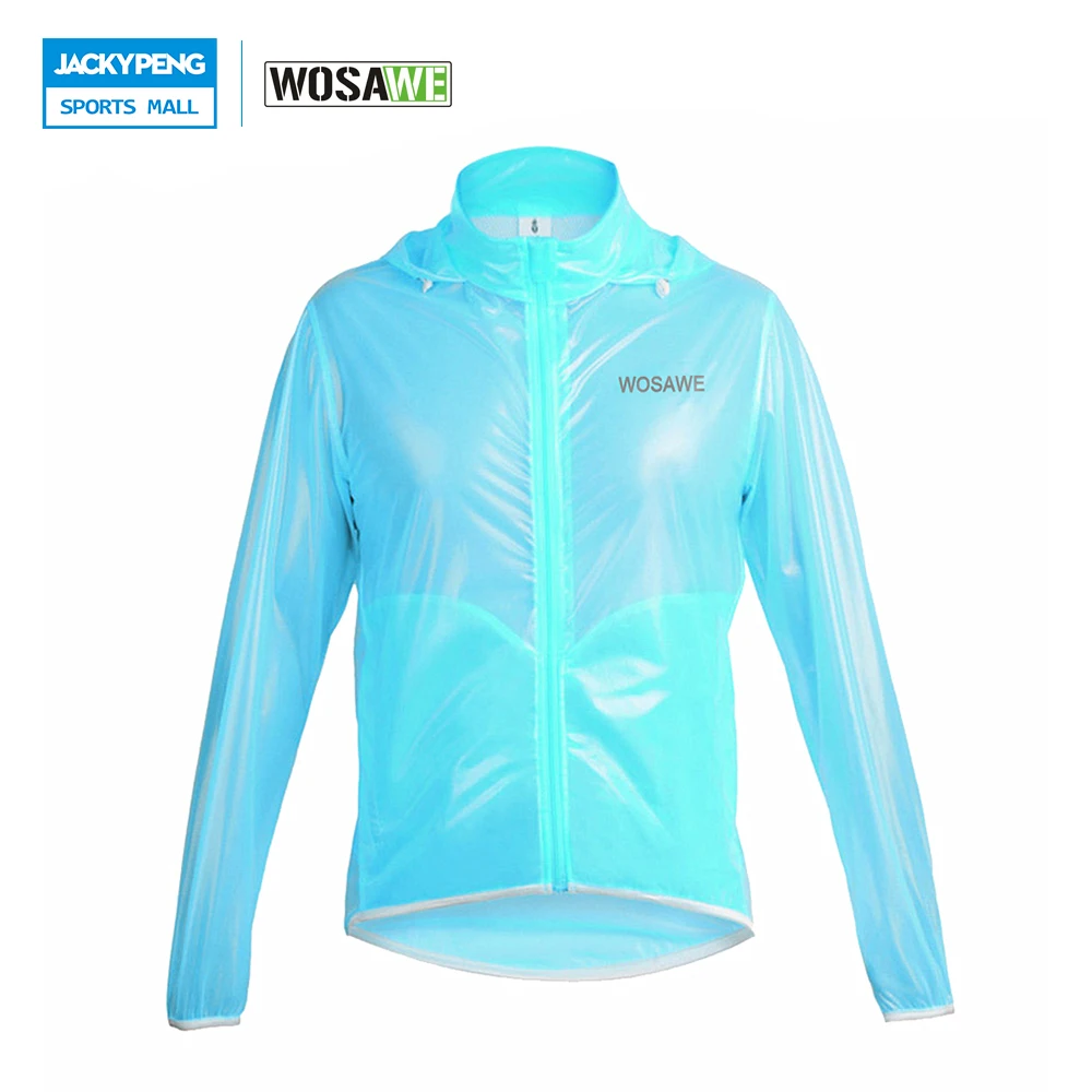 

WOSAWE Men Women Portable Cycling Jersey Compressed Waterproof Summer Long Sleeve Rain Coat Bike Bicycle Jacket with Hooded