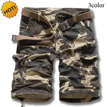 Высококачественные летние свободные военные хлопковые прямые камуфляжные Капри карго для мужчин хаки Мужская Боевая Спецодежда Короткие брюки манжеты