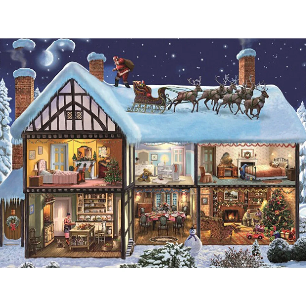 

LI LOYE Diamond Embroidery DIY Diamond Painting Busy Santa Claus Diamond Painting Cross Stitch Rhinestone Mosaic Christmas RT922