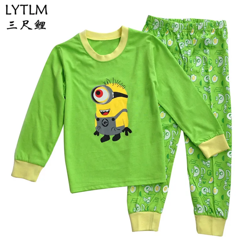 

LYTLM Boys Pajamas Set 2018 Pijamas Kids Sleepwear Cartoon T-shirts+Pants Summer Pajamas for Kids Cotton Pyjama Suit Boy Clothes