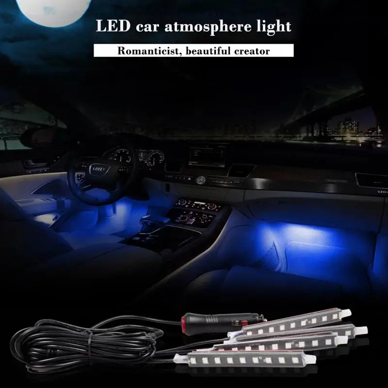 LED Car Interior Floor Decorative String Lights Creative Music Colorful Flash Atmosphere Lamps