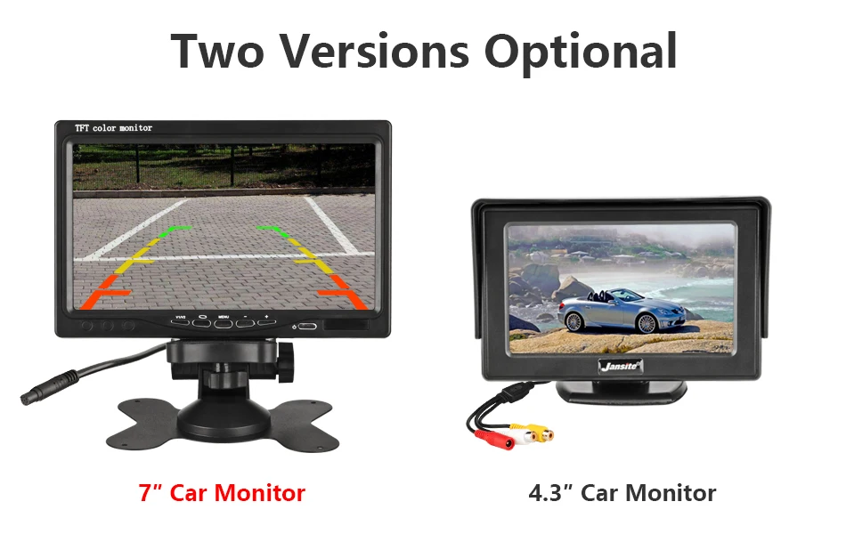 Jansite автомобильный монитор проводной 4,3/7 дюймов парковочная система заднего вида помощь при парковке HD дисплей TFT Камера заднего вида для автобуса грузовика