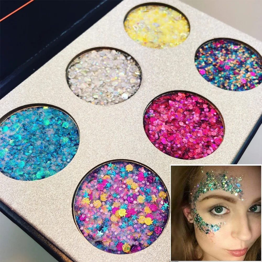 Buy BEAUTY GLAZED 6 Color Diamond Glitter Eyeshadow