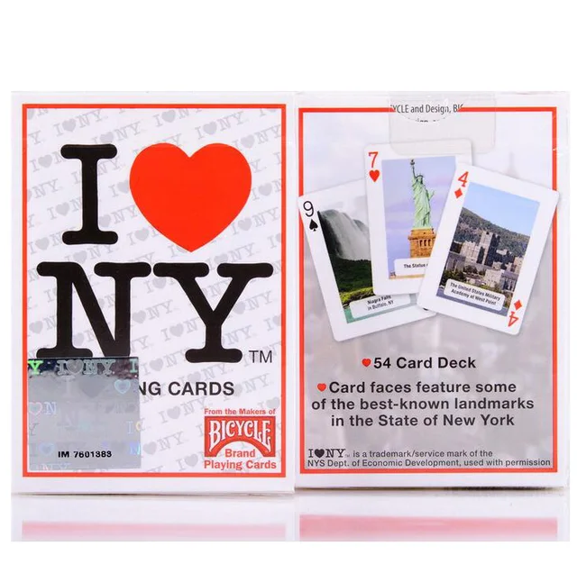 Special Price Bicycle I Love NY Playing Cards Poker Size Deck USPCC New York City Landmarks Custom New Edition Magic Cards Magic Tricks Props 