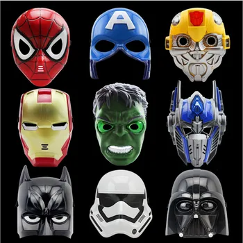 

200pcs/lot LED Glowing Super Hero Hulk Batman Mask The Avengers Spiderman Captain America Iron Man Halloween Mask