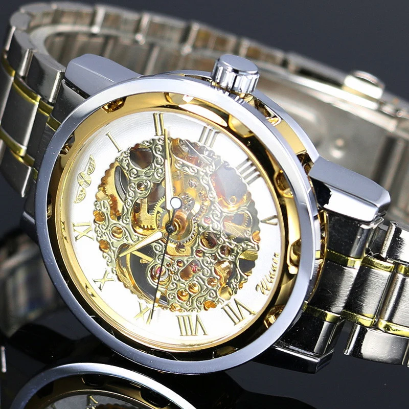 Prix 2016 Nouveau GAGNANT Or Montres De Luxe Marque hommes Mode Automatique Évider Homme Montres Mécaniques Montres relogio masculino