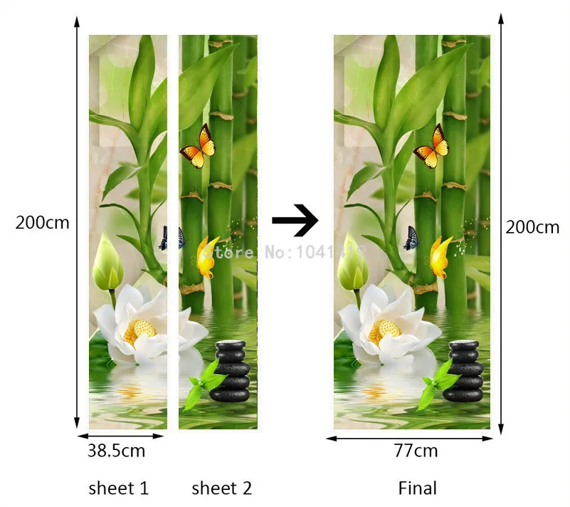 ПВХ водонепроницаемый 3D стерео бамбуковая дверь наклейка обои Гостиная Кабинет фон настенное покрытие фреска Китайский стиль домашний декор