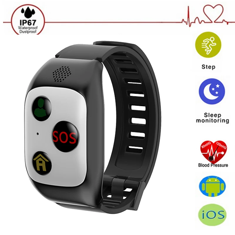 

2018 Best Selling SOS Smart Wristband Call Location GPS Tracker Smart Bracelet IP67 Waterproof Health Smartband Big Battery