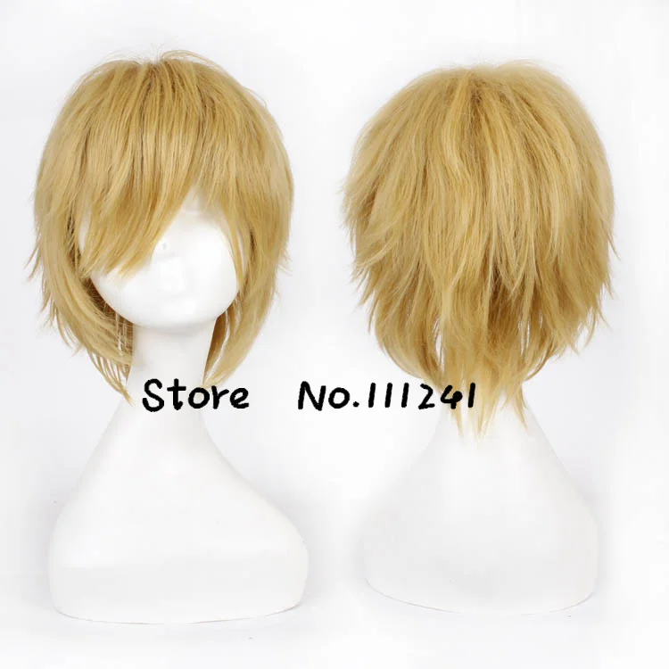 

Ezreal From League of Legends Gold Short Shaggy Layered Cosplay Wig Heat Resistance Hair Free Shipping