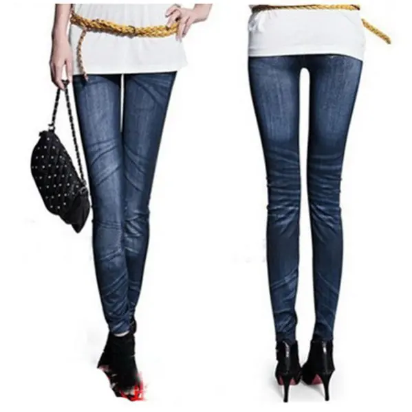 

Stonewash Stretchable Women's Denim Skinny Pencil Winter Egyptian Jeggings Pants Faux Jeans