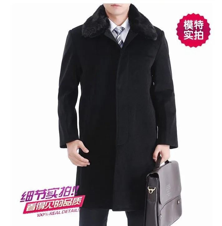 Long coats overcoat size peacoat commercial winter sheep casual cashmere woolen jacket for the men s