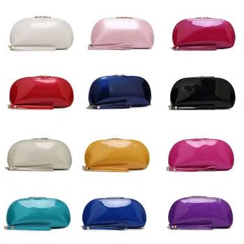 

Sell at a loss! 1 Pc Travel Cosmetic Bags Leather Wristlet Case Zipper Makeup Bag Pouch Handbag Organizer PU Leather
