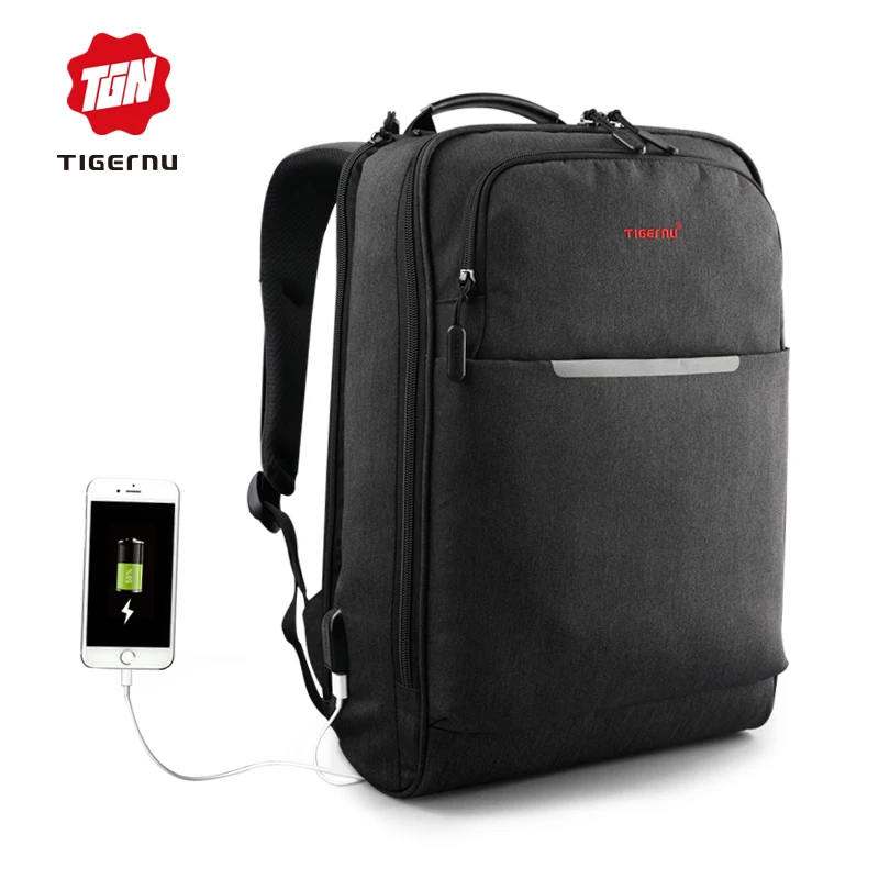 

Tigernu Multifunction USB charging Backpack Men 14 15.6 inch Laptop Backpacks Silm School bag Backpack