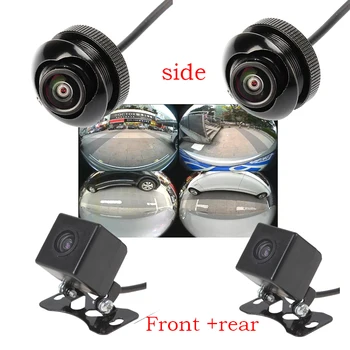 

4pieces 600L CCD 180 degree camera Fisheye LENS wide angle Rear Front side view reverse backup camera 360 rotato night vision