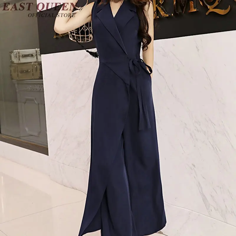 Женский шифоновый комбинезон с высокой талией широкими штанинами|business jumpsuit|jumpsuit