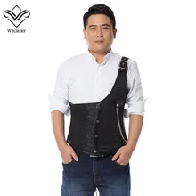 Wechery, винтажный корсет для талии, для мужчин, готический, стимпанк, корсет, винтажный, на одно плечо, на шнуровке, корсет и бюстье, тонкий пояс