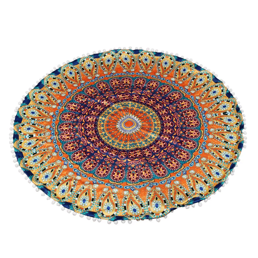 buy Pillowcase Large Mandala Floor Pillows Round Bohemian Meditation Cushion Cover Ottoman Pouf Seat New C7721