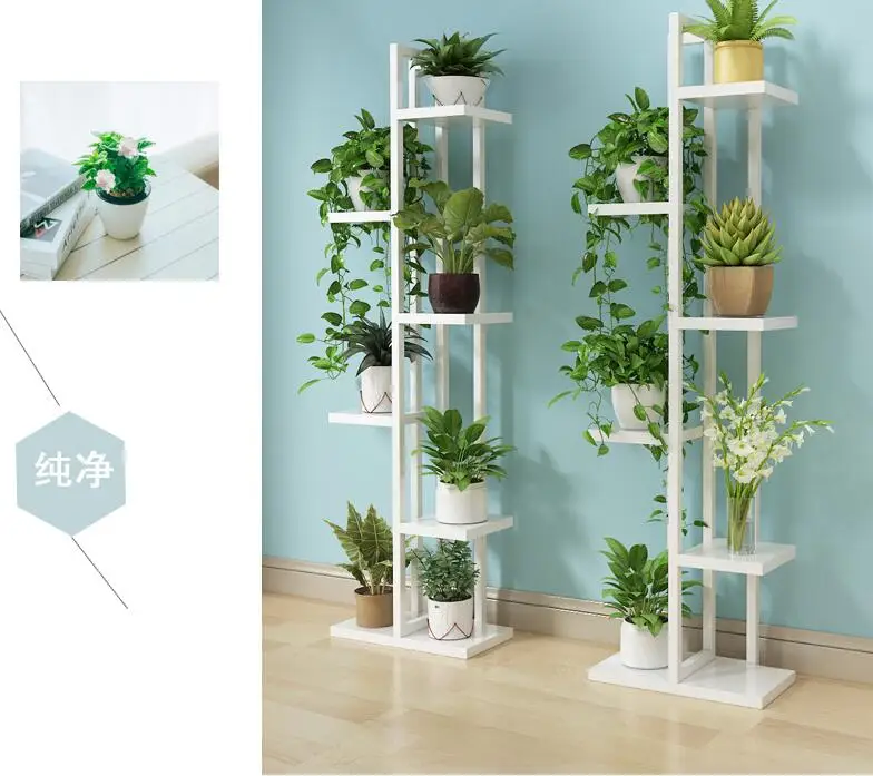 Estante de orquídeas de loto verde, estante de flores para sala de estar y dormitorio, estante de flores para Balcón de hierro interior de varios pisos