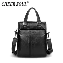 Cheer Soul портфель из натуральной кожи, деловая сумка, Мужская офисная сумка для ноутбука, сумки-мессенджеры для мужчин, сумка-тоут, кошелек, мужские сумки на плечо