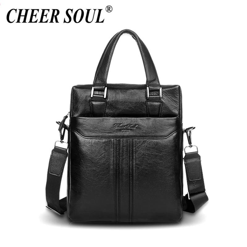 CHEER SOUL из натуральной кожи Портфели Бизнес сумки Для мужчин Office сумка для ноутбука Курьерские сумки для Для мужчин сумка кошелек мужской