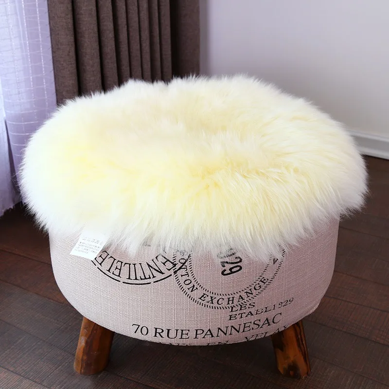New-Round-Long-Wool-Car-Seat-Covers-Fur-Chair-Cushion-45cm-Genuine-Sheepskin-Pads-car-styling-accessories-37