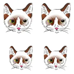 Водостойкие временные фальшивые татуировки наклейки милые светло коричневые кошки зеленый желтый глаза дизайн тела Искусство Макияж