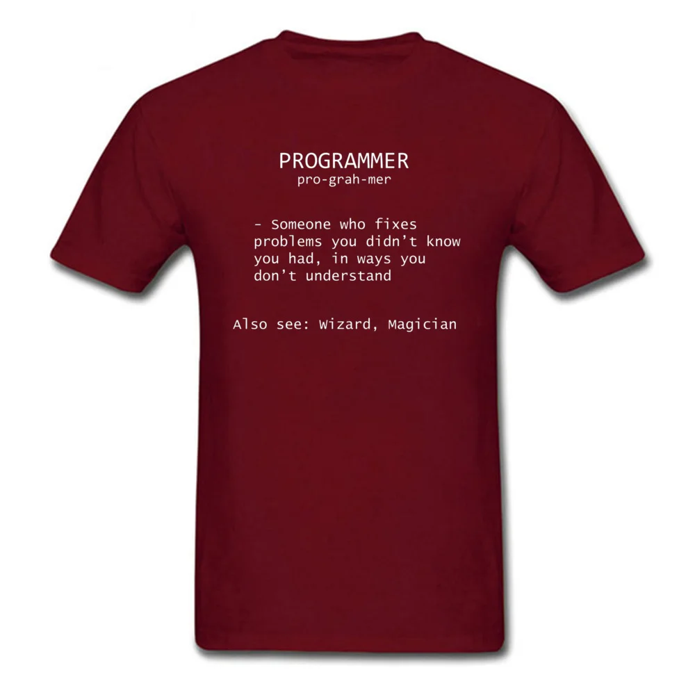 Tees Programmer Definition 3960 Lovers Day Company Summer Short Sleeve 100% Cotton O-Neck Man T-Shirt Summer Tops T Shirt Programmer Definition 3960 maroon