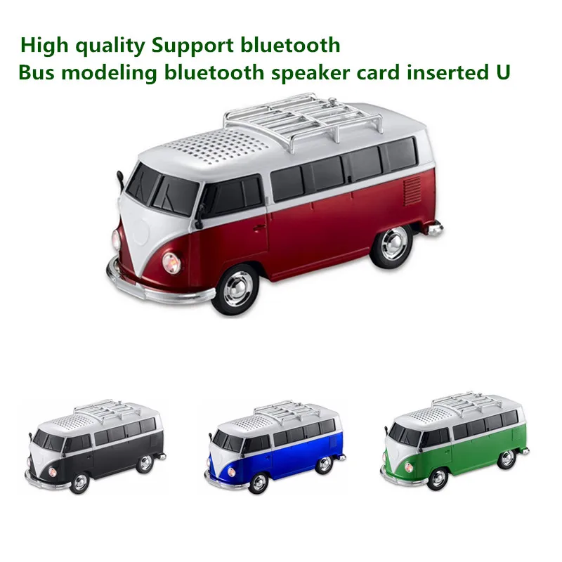 

High quality colorful mini bluetooth speaker car shape mini bus speaker support FM +U disk Insert Card mini speaker MP3 player