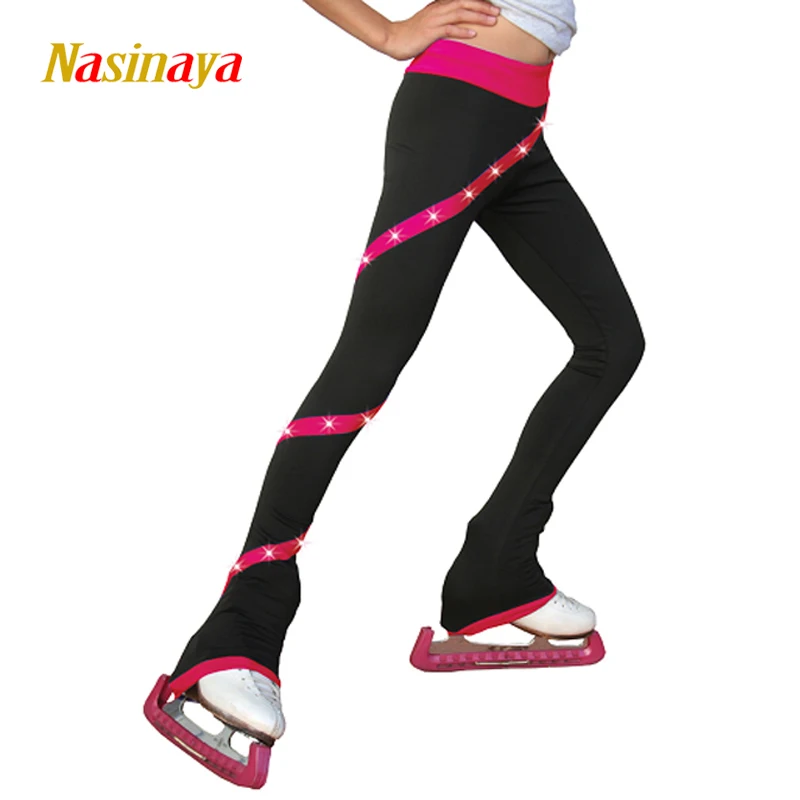 

Customized Custome Ice Skating Long Pants Figure Skating Pants Trousers Adult Child Girl Training Performance Rhinestones